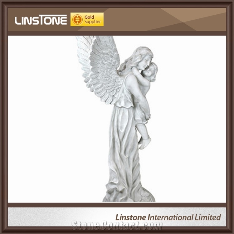 Beautiful Kemalpasa White Marble Angel Statue Sculpture for Sale