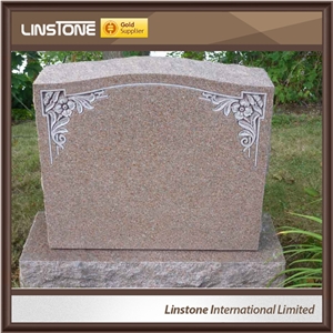 Custom Designs Flower Carving Tombstone Headstone