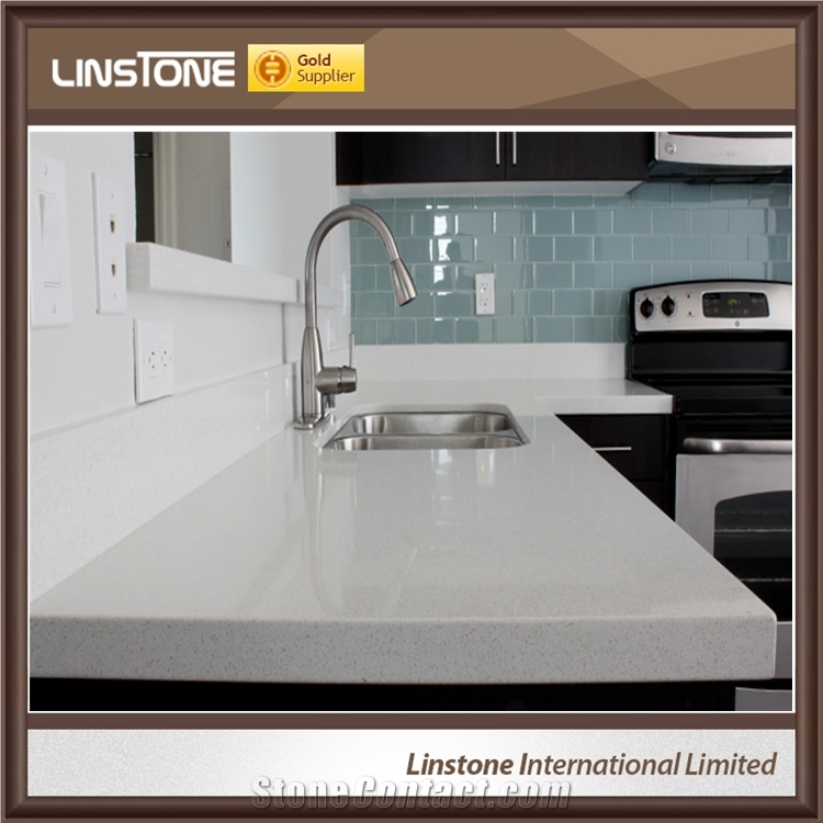 High Quality Custom Crystal White Sparkle Quartz Stone Kitchen Countertop