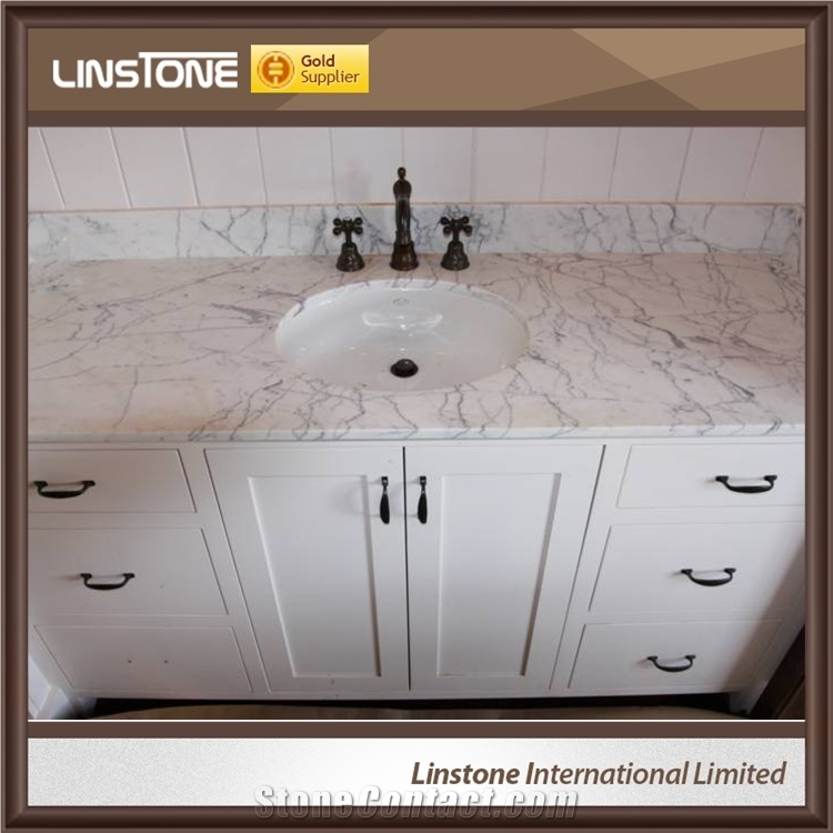 Polished Cheap Carrara White Marble Bathroom Vanity Top