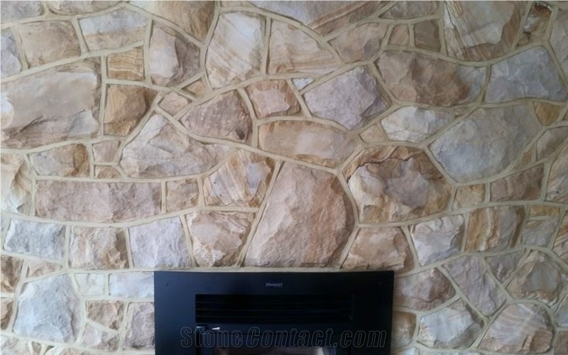 Charteris Bay Sandstone with Coloured Ribbon Pointing