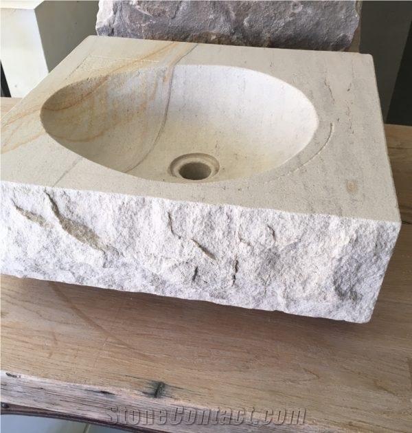 Wash Basin Made from Sandstone