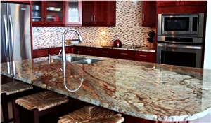 Exotic Brazil Granite Custom Design Kitchen Tops