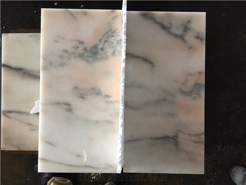 Tiger Skin Marble Flooring and Wall Tiles, Pink Polished Marble Tiles & Slabs