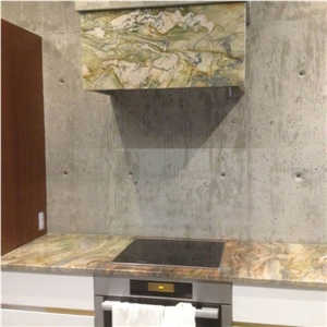 Fusion Granite Slab Countertop and Hood Fan