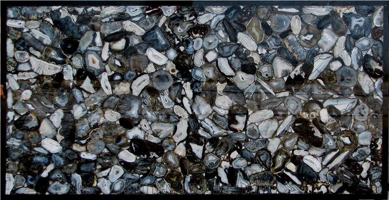 Banded Black Agate Semiprecious Stone Slabs