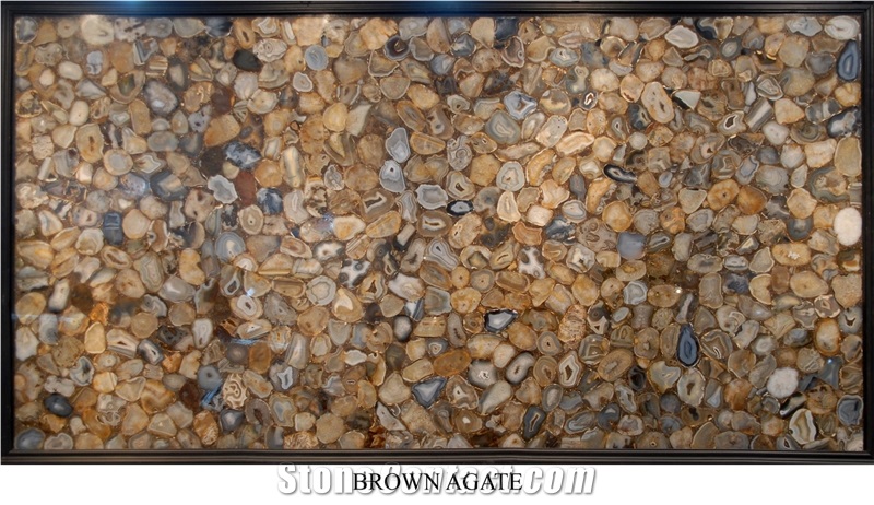 Brown Agate Semiprecious Stone Tiles & Slabs, Floor Covering Tiles