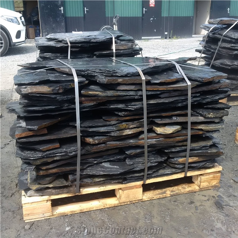 Dark Grey Slate Flagstone from Czech Republic-463973 ...