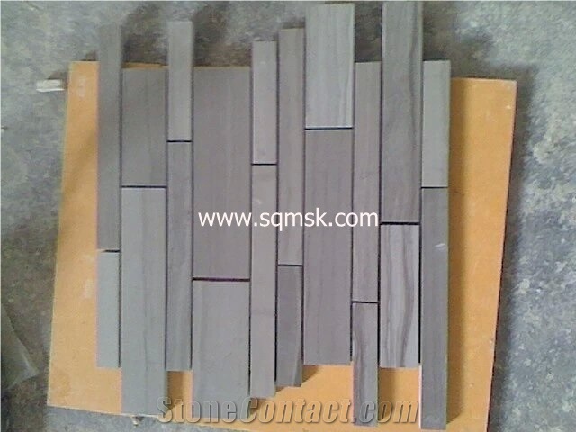 Grey Wood Grain,White Wood Grain,Athens Grey Marble,Athens Silver Marble,Athens Wood Marble,Athens Grey Wood Vein Marble Polish 15*98mm Brick Marble Mosaic for Wall,Floor,Background,Hotel,Interior