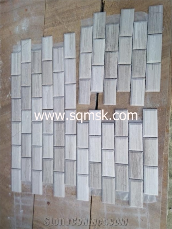 Wooden Vein,Wooden Grain,Chinese Wood Marble,Polished,Bevel, 48x98mm Brick Marble Mosaic for Wall ,Floor,Background,Hotel Bathroom,Interior Design Decoration
