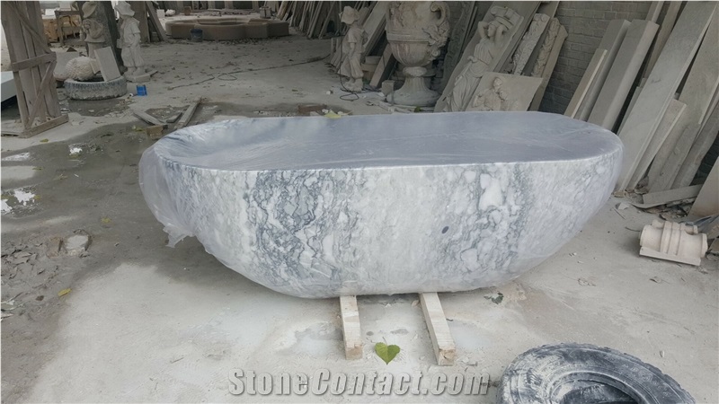 Bianco Carrara Bathtub, White Marble Bath Tub, Bianco Carrara Bath Factory