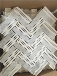 Black and White Mosaic Hexagon Mosaic for Interior Application