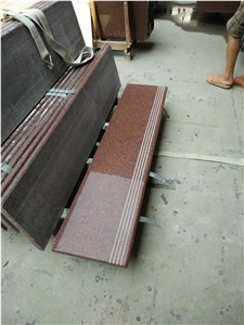 India Red Granite Steps/Good Quality and Cheap Price/Anti-Slip Lines