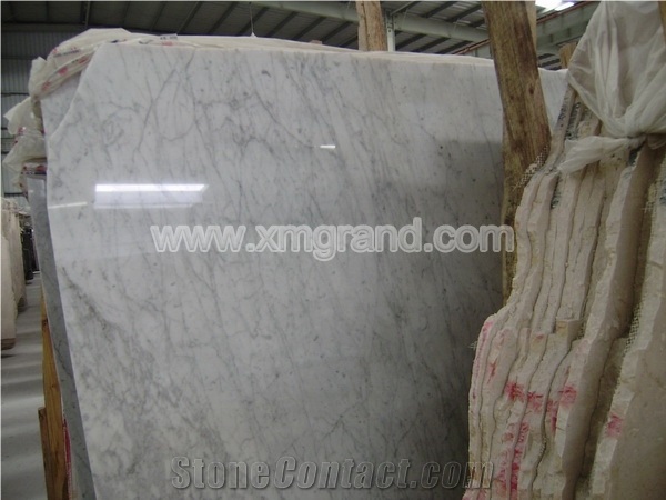 Italian Bianco Carrara C White Marble Tiles and Slabs