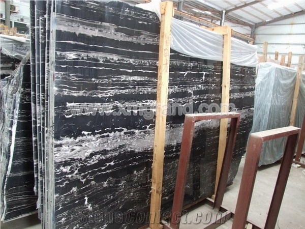 Silver Black Dragon Marble Tiles and Slabs