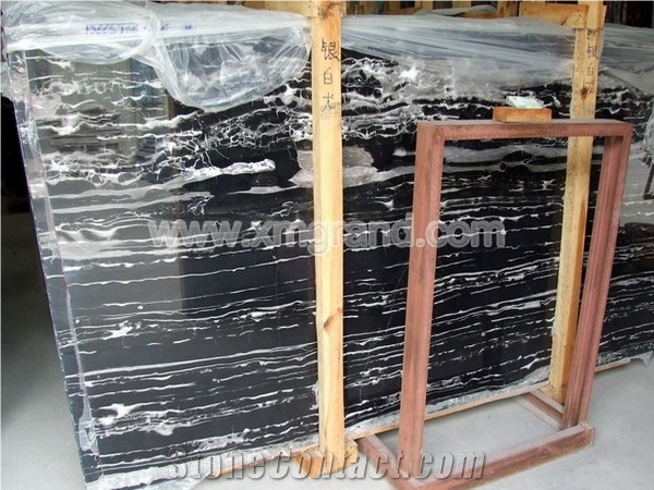 Silver Black Dragon Marble Tiles and Slabs