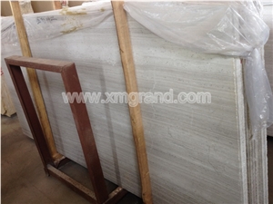 White Wood Marble Tiles and Slabs, Huizhou Wood Marble Floor Patterns and Wall Tiles