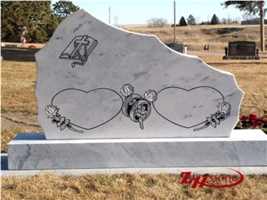 American Off Set Roof Top American Rose Granite Monument Design/ Western Style Monuments/ Cemetery Tombstones/ Gravestone/ Custom Monuments