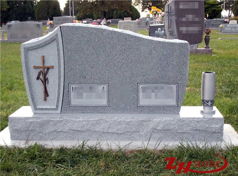 American Style Good Quality Sesame White/ G603 Granite Upright Double Monuments/ Monument Design/ Western Style Monuments/ Gravestone/ Custom Monuments