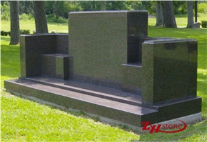 American Style Shanxi Black/ Indian Black/ Absolute Black Granite Boulder Gravestone/ Tombstone Design/ Headstones/ Gravestone/ Custom Monuments