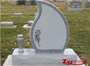 American Traditional Tear Drop Sesame White/ G603 Granite Tombstone Design/ Single Monuments/ Upright Monuments/ Engraved Tombstones/ Headstones