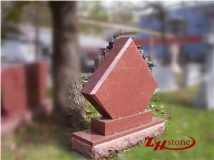 Angel Carving India Red Granite Monument