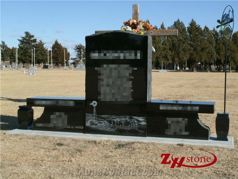 Cheap Clover Design Sesame White/ G603 Granite Tombstone Design/ Western Style Tombstones/ Monuments Design/ Western Style Monuments/ Custom Monuments