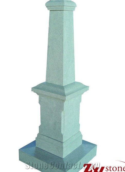 Cheap Price Flat Top Two Piece Obelisk Sesame White/ G603 Granite Single Monuments/ Upright Monuments/ Headstones/ Western Style Monuments/ Custom Monuments
