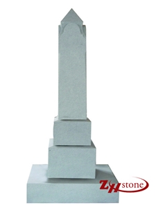 Cheap Price Flat Top Two Piece Obelisk Sesame White/ G603 Granite Single Monuments/ Upright Monuments/ Headstones/ Western Style Monuments/ Custom Monuments