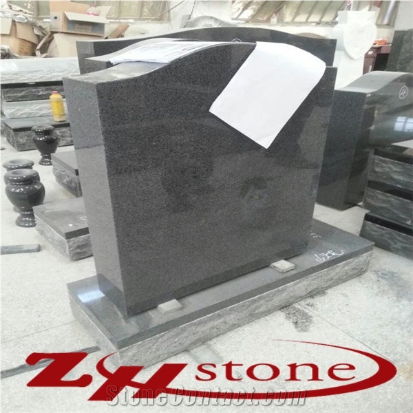 Cross Design Sesame Black Granite Headstones,