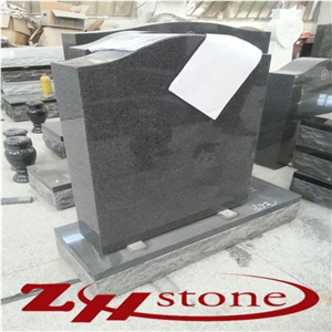 Cross Design Sesame Black Granite Headstones,