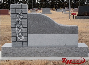 Custom Half Serp Sesame White/ G603 Granite Headstones/ Western Style Monuments/ Monument Design/ Gravestone Custom Monuments