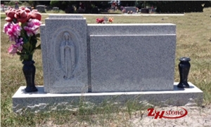 Good Qaulity Star Shaped Polished Sesame White/ G603 Granite Tombstone Design/ Western Style Tombstones/ Single Monuments/ Upright Monuments/ Headstones