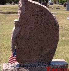 Good Qaultiy Natural and Polished Tear Drop with Cross Tianshan Red Granite Tombstone Design/ Cross Tombstones/ Western Style Tombstones/ Single Monuments/ Upright Monuments