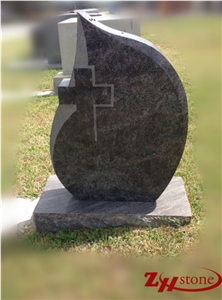 Good Qaultiy Natural and Polished Tear Drop with Cross Tianshan Red Granite Tombstone Design/ Cross Tombstones/ Western Style Tombstones/ Single Monuments/ Upright Monuments