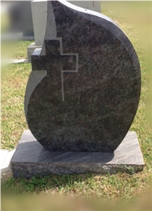 Good Qaultiy Polished Tear Drop with Cross Tan Brown Granite Tombstone Design/ Cross Tombstones/ Western Style Tombstones/ Single Monuments/ Upright Monuments