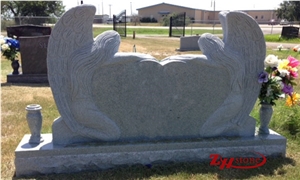 Good Quality Angel with Double Polished Sesame White/ G603 Granite Engraved Headstones/ Tombstone Design/ Western Style Tombstones/ Heart Tombstones/ Angel Monuments