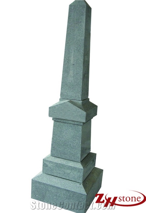 Good Quality Five Pieces Obelisk Sesame White/ G603 Granite Tombstone Design/ Headstones/ Monument Design/ Western Style Monuments/ Custom Monuments