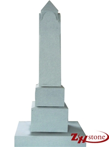 Good Quality Four Pieces Obelisk Sesame White/ G603 Granite Tombstone Design/ Single Monuments/ Upright Monuments/ Headstones/ Custom Monuments