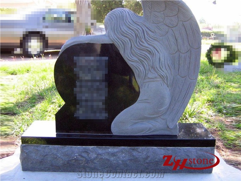 Good Quality Sandblast Straight G603/ Sesame White Granite Monument Design/ Western Style Monuments/ Cemetery Tombstones/ Gravestone/ Custom Monuments