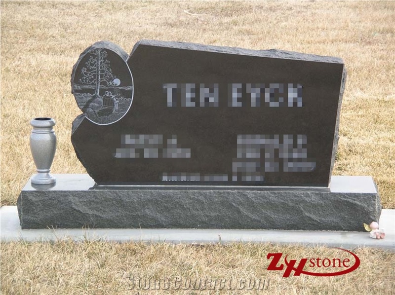 Good Quality Serp Chamfers Tiger Eyes Granite Single Monuments/ Upright Monuments/ Headstones/ Bevel Headstones/ Custom Monuments