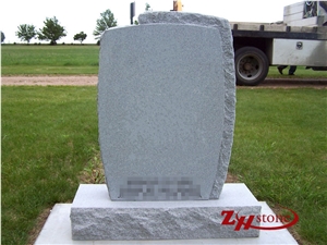 Good Quality Serp Top with Cross Engraving and Side Benches Indian Red/ Imperial Red Granite Cross Tombstones/ Single Monuments/ Upright Monuments/ Western Style Monuments/ Custom Monuments
