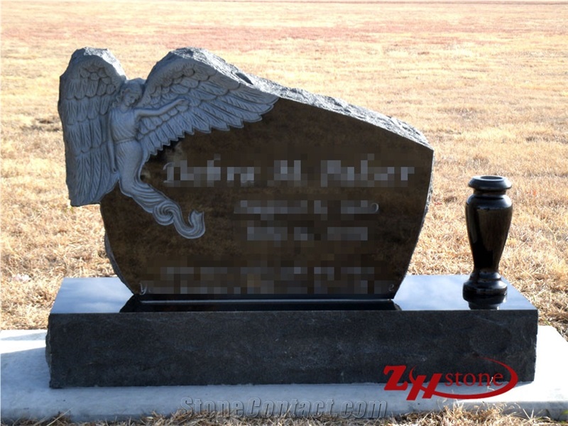 Good Quality Serp Top with Cross Engraving and Side Benches Indian Red/ Imperial Red Granite Cross Tombstones/ Single Monuments/ Upright Monuments/ Western Style Monuments/ Custom Monuments