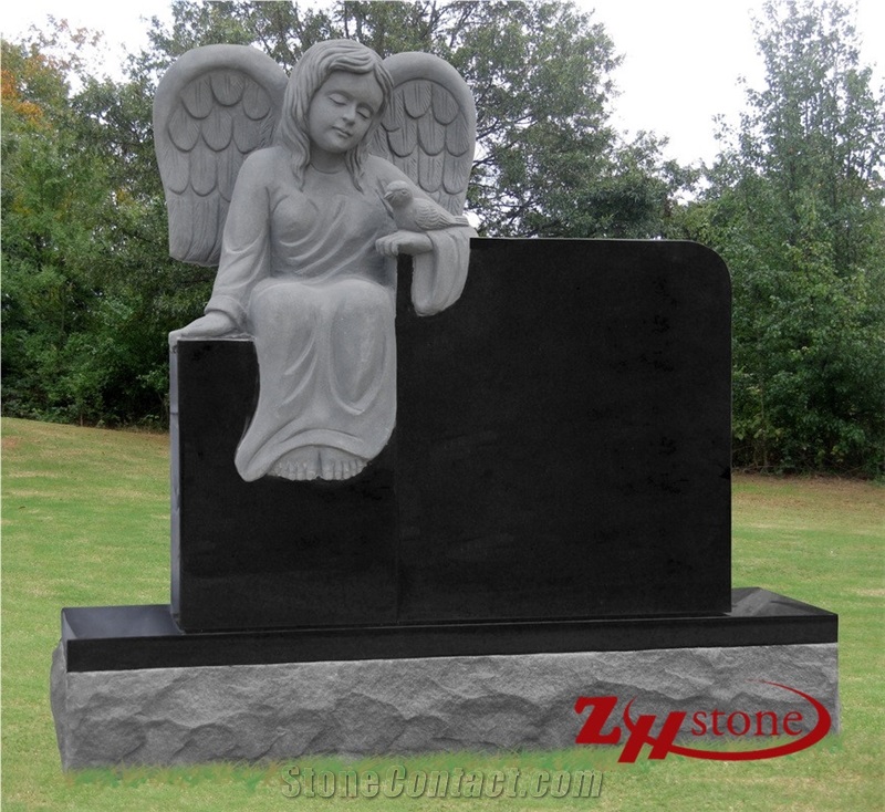 Good Quality Straight Style with Tearing Angel Sesame White/ G603 Grnaite Tombstone Design/ Monument Design/ Angel Monuments/ Gravestone/ Custom Monuments