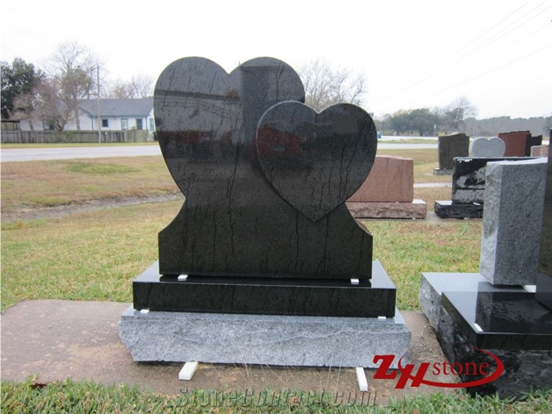 Hand Craft Aurora Granite Heart Tombstones Headstone