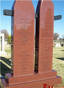 Morial Tablet Design Indian Red Granite Monuments
