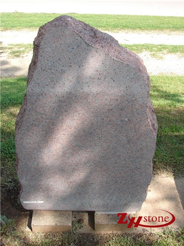 Multicolor Red Granite Upright Headstone
