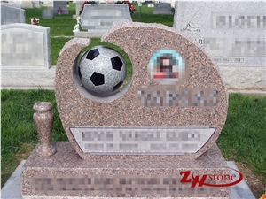 Polished Oval Top Shanxi Black/ Absolute Black Granite And Sesame White Granite Custom Monuments/ Gravestone/ Cemetery Tombstones/ Western Style Monuments/ Monument Design