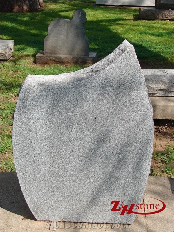 Round Shape with Heart Tiger Eyes Granite Monument