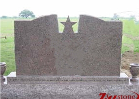Serp Top&Star Notch Tianshan Red Granite Headstone